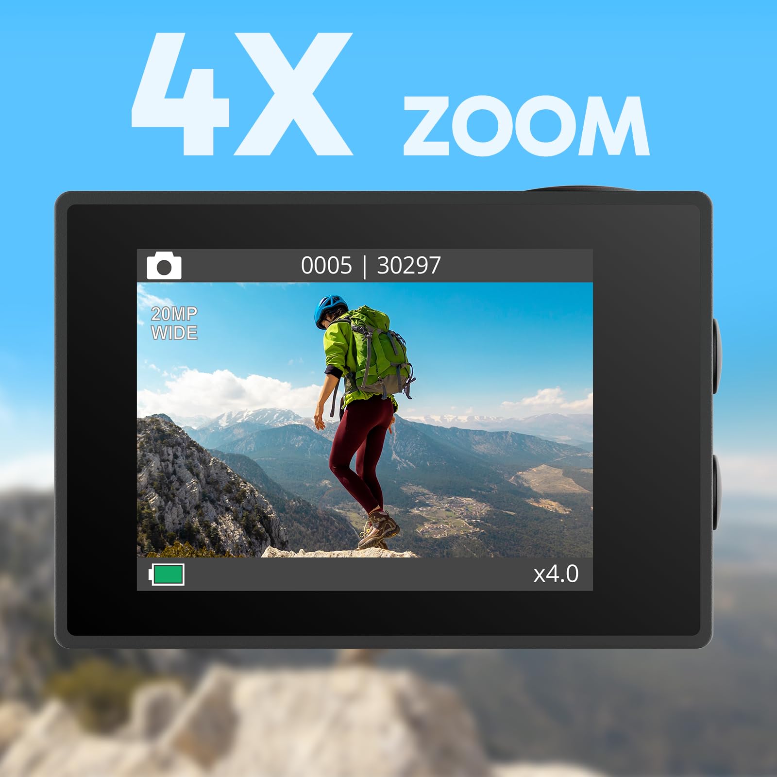 Xalnoreth EK7000 4K30FPS 20MP WiFi Action Camera