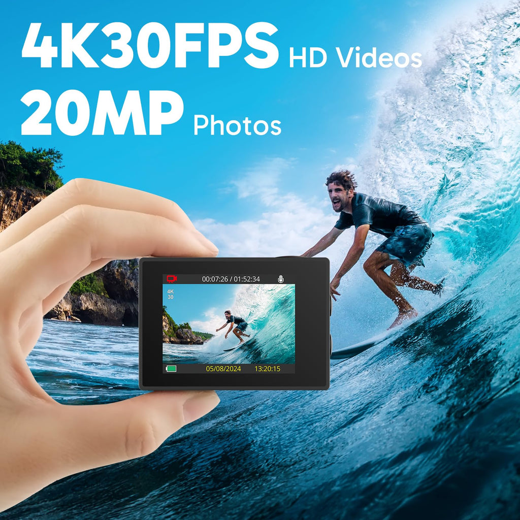 Xalnoreth EK7000 4K30FPS 20MP WiFi Action Camera