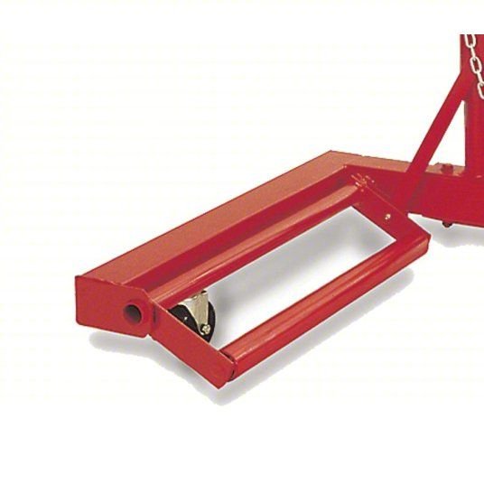 AFF 3577 Hydraulic Wheel Dolly base section, showing the durable red steel frame with swivel casters designed for smooth maneuverability. Get it at Wrenchers.com
