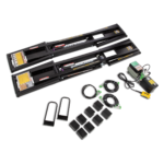The QuickJack 8000TL complete package includes frames, hydraulic power unit, hoses, rubber blocks, and accessories for fast, reliable lifting of heavier vehicles.