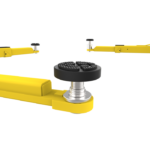 Threaded screw pads for the APEX AL9LC floorplate two post lift allow precise height adjustment at vehicle lift points. Shop-ready accessories available at