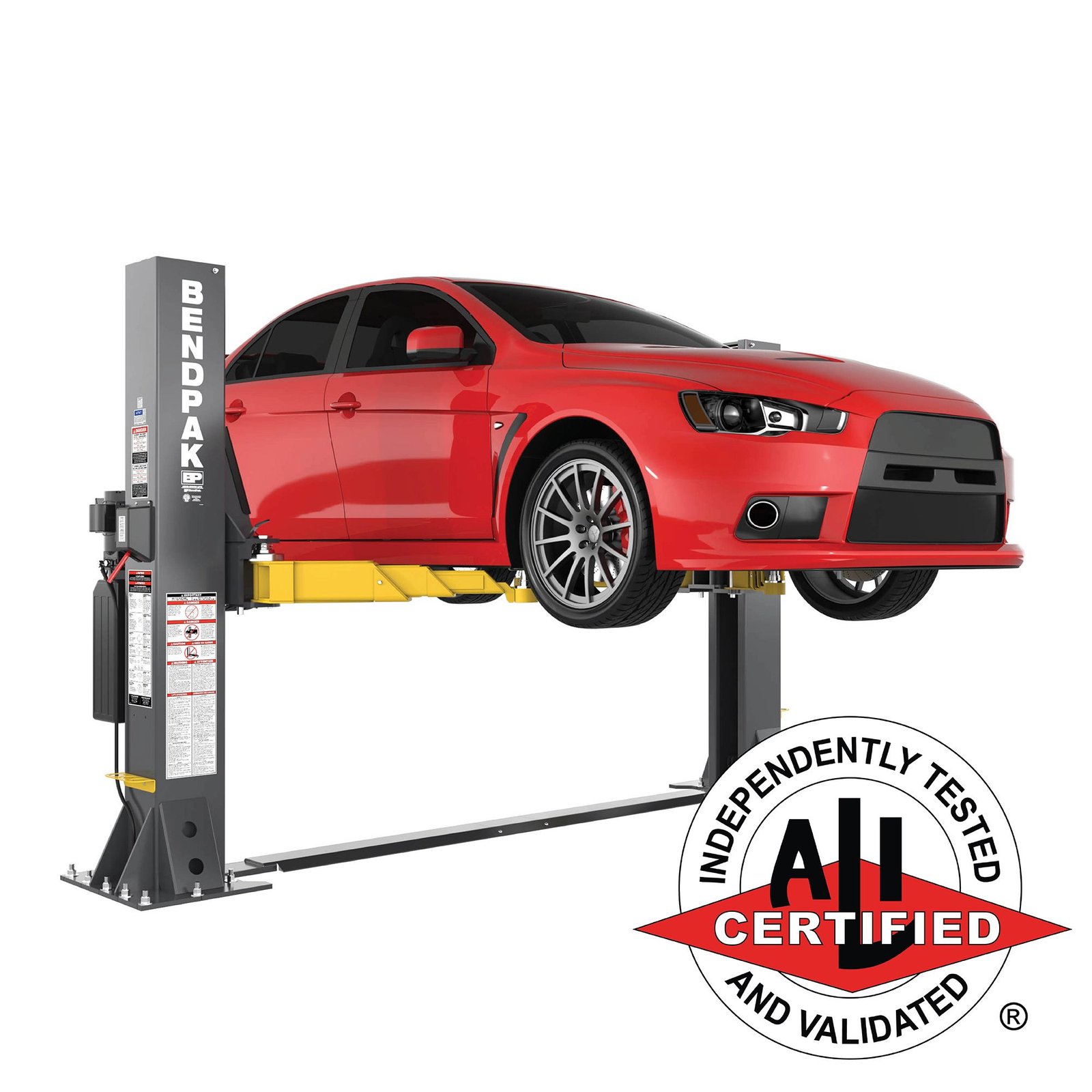 10AP-SRT The BendPak 10AP-SRT short rise two post car lift delivers 10,000 lb lifting power with floorplate design and ALI certification.