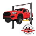 BendPak 10AP two post lift with 10000 lb capacity and ALI certification engineered for reliable vehicle lifting in professional automotive shops. 5175304