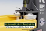 BendPak 10AP automatic arm restraints securely lock lift arms in place and withstand over 2,000 lbs of side force to enhance vehicle stability and technician safety. SKU 5175307