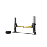 12AP-SRT two-post lift features short columns to maximize ceiling clearance