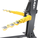 BendPak 12AP-SRT two-post mid-rise lift with triple-telescoping arms and truck adapters