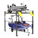 BendPak HD-7500PBX high-rise boat lift providing secure dry docking and long-term protection from water damage.