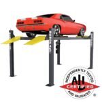 HD-9ST 9000-lb narrow four-post lift, SKU 5175860. ALI certified strength for serious garage stacking.