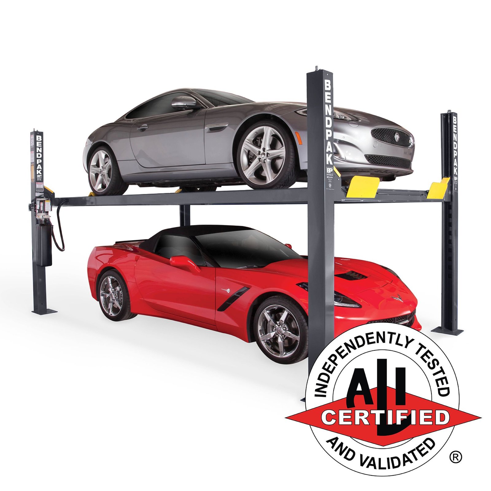 HD-9STX HD-9STX 9000-lb narrow four-post lift, SKU 5175862. High-lift design, ALI certified, built for serious garage storage.
