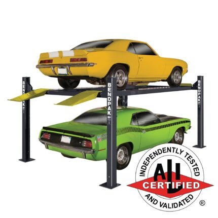 BendPak HD-9XL 9,000 lb four post lift with extended length. ALI certified car storage power. SKU 5175859.