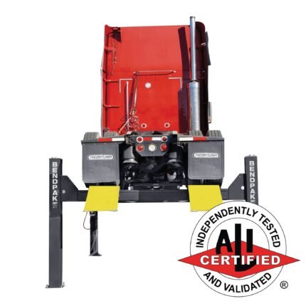 BendPak HDS-27X 5175164 extended four-post lift with 27,000-lb capacity and ALI certification.