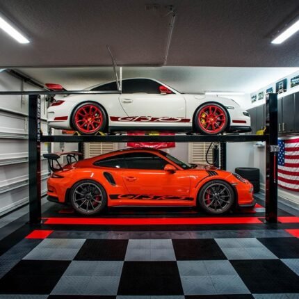 Max out your garage space with HD-9 5175861. 9000-lb four-post lift engineered for home storage.