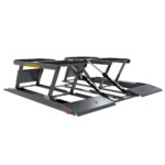 BendPak LR-10000 low-rise car lift with 10,000-lb. capacity for quick wheel, brake, and detailing service in compact garages.