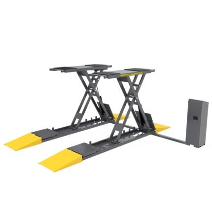 Heavy-duty BendPak SP-7XE scissor lift engineered for fast lifting and stable vehicle service. 7,000-lb capacity. SKU 5175424.