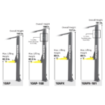 This BendPak 10APX-181 comparison graphic illustrates overall height and lifting differences between 10AP and 10APX lift models to help shops choose the correct configuration. SKU 5175307