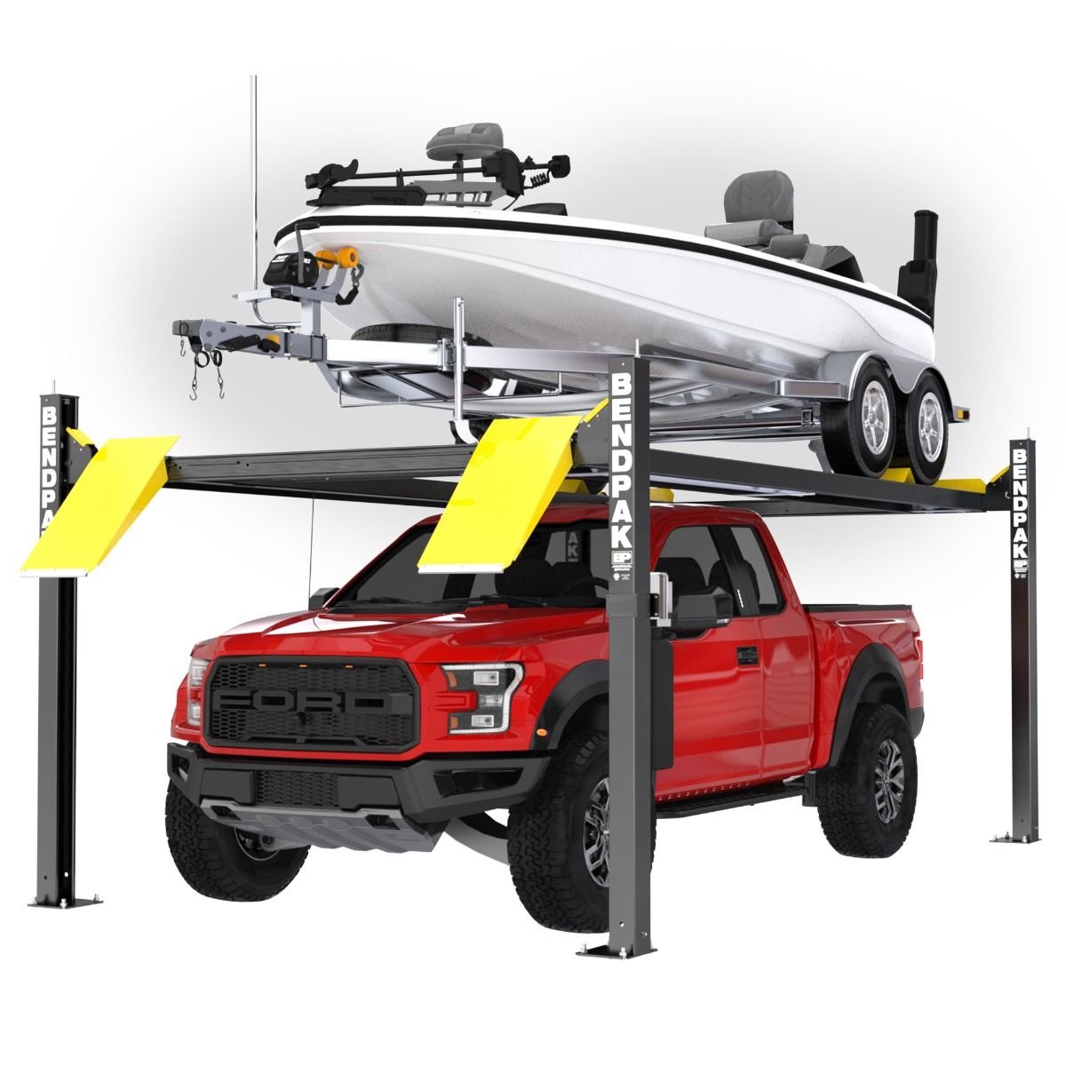 HD-75BXT HD-75BXT boat lift shown in right turn view with truck below. SKU 5175251.