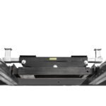 Low-profile rolling bridge jack with steel contact pads for vehicle axles