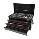 BoxoUSA 159-piece metric and SAE tool set in 3-drawer hand carry tool box