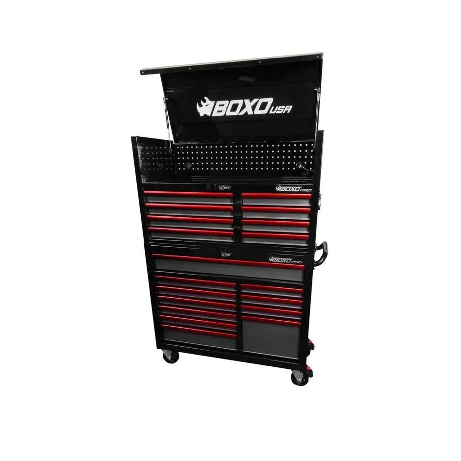 45" Pro Series Toolbox,Top and Bottom Empty Pro Series 45-inch 19-drawer rolling tool box combo