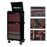 BoxoUSA Pro Series 26-inch loaded tool box combo with top and bottom cabinets