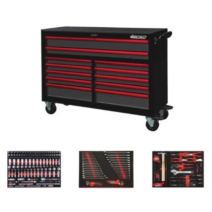 53-inch Pro Series loaded rolling tool box with 222-piece master tool set