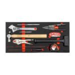 5-drawer hand carry toolbox with 1/4, 3/8, and 1/2 inch drive sockets
