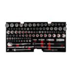 3-drawer hand carry tool box loaded with BoxoUSA 159-piece tool set