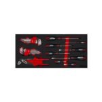 159-piece socket and wrench set organized in EVA foam drawers