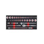 238-piece professional hand tool set organized in 5-drawer portable toolbox