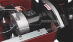 Coats direct-drive motor and spindle assembly exposed inside the balancer for service access