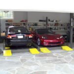 Lowered Dual Platform Lift in Super Wide Configuration