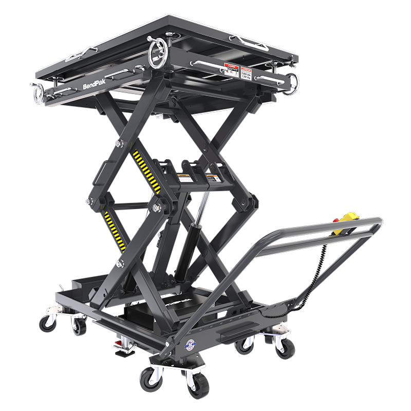 EVS3000 The BendPak EVS3000 mobile scissor lift table (SKU 5175611) delivers 3,000 lbs of lifting power for EV batteries, powertrains, and heavy components. Features rolling casters, precision lift control, and a large work platform for professional shops