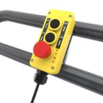The BendPak EVS3000 mobile lift table (SKU 5175611) includes a handheld pendant control for precise up and down operation, giving technicians total control when positioning heavy EV components
