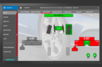 Wheel alignment interface showing EZ-Toe adjustment guidance with front toe values highlighted in red and green