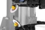 Close-up of dynamic bead breaker adjustment knobs on the Hofmann Monty 1675-SS for precise and controlled bead breaking