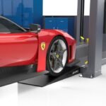 APEX long foam ramps for four post lifts, featuring extended length and lightweight EPS construction to ease loading of low clearance cars