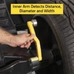 Inner arm on the Ranger LS45DS detects wheel distance, diameter, and width automatically.