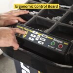 Close-up of the Ranger LS45DS ergonomic control board with simple wheel balancing controls.