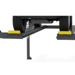 HDSO-14P open front four post lift delivers 14,000 lb capacity and clear access for trucks and fleet vehicles.
