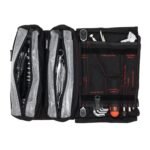 Adjustable wrench and locking pliers included in the 48-piece motorcycle kit.