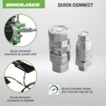 QuickJack 6000ELX hydraulic quick-connect fittings allow fast, tool-free setup between frames and power unit, saving time while maintaining leak-free performance. SKU 5175650.