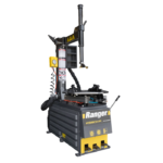 Angled product shot of the Ranger R980XR tire changer showcasing the reinforced frame, pneumatic lines, and operator-friendly control layout