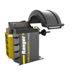 Professional DST2420X tire balancing machine in gray and yellow finish