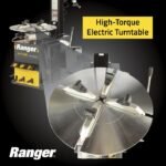High-torque electric turntable on the R745 tire changer providing powerful, consistent rotation for mounting and demounting procedures
