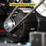 Close-up of the Ranger R80EX updated electric motor delivering smooth, dependable performance for high-volume tire service. Designed for durability in demanding shop environments. SKU 5140139.