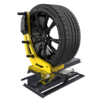 Ranger RWL 175 pneumatic wheel lift shown with mounted wheel, designed to safely raise and position wheels during tire and balance service. Get yours at Wrenchers.com. 5150593