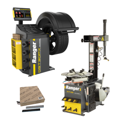 R745 wheel balancer 110V with DST30PX touchscreen wheel balancer package and setup training kit