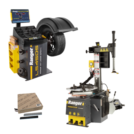 R980XR 220V wheel balancer with LS45DS system tape weight rolls and training package