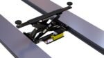 RJ45W rolling bridge jack showing easy-roll stainless-steel wheels and zinc-plated rollers for smooth lift positioning.