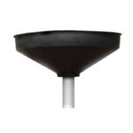 Close-up view of the Ranger RD-18G oil drain’s large black collection funnel, designed for high-capacity fluid capture during professional automotive service